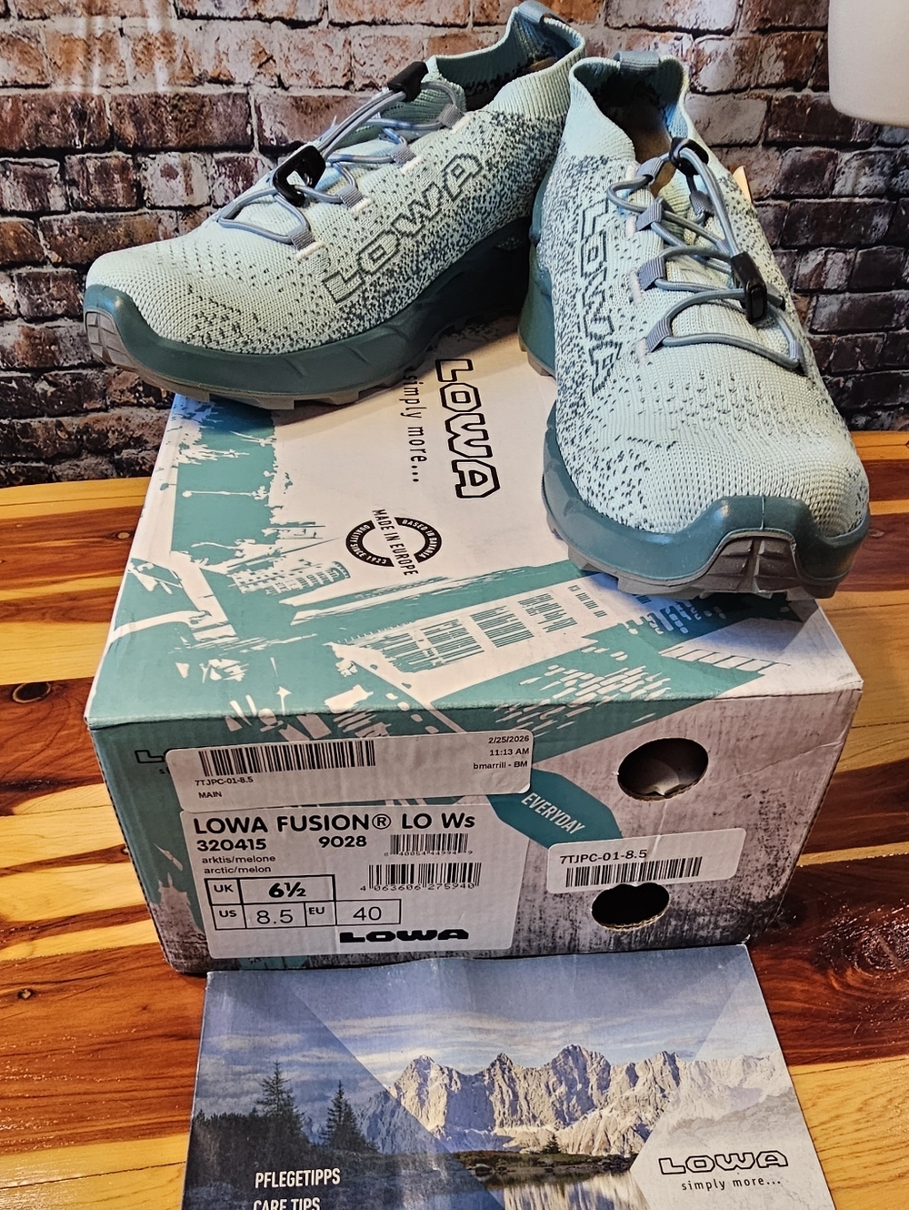 LOWA Fusion Lo Ws Knit Sneakers W8.5 Blue Slip On Trail Travel Shoes NEW IN BOX
